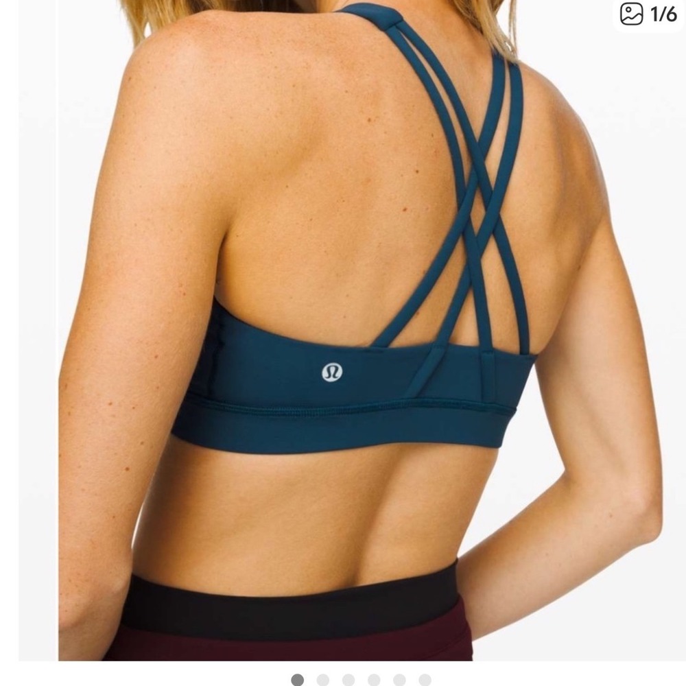 Lululemon energy bra High Neck Teal Alchemy Graphic Size 6 LW2ARLS